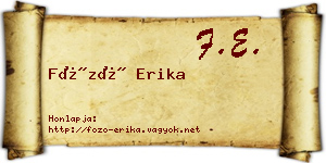 Főző Erika névjegykártya