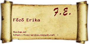 Főző Erika névjegykártya